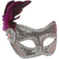 Light Pink and Silver Sequin Fashion Masquerade Venetian Mardi Gras Eye Mask