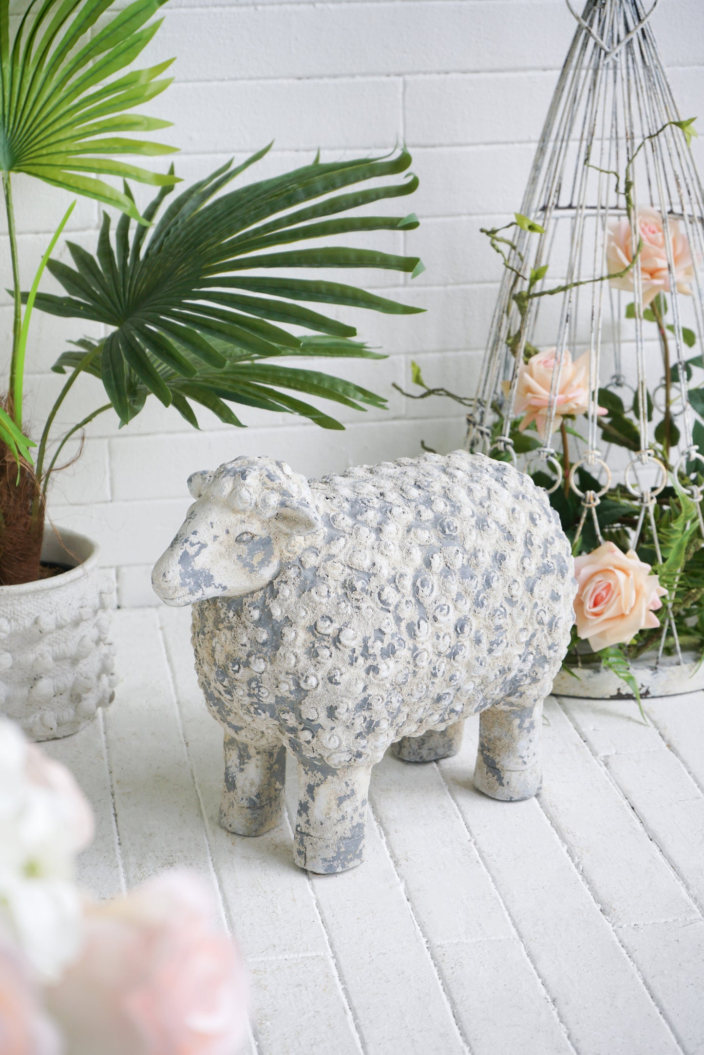 18x9.5x14" Magnesium Sheep Figurine with Weathered Finish