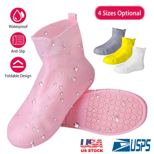 Waterproof Shoe Covers Reusable Not-Slip Rain Shoe Covers Protectors Foldable TPEÊRubber Shoe Protectors For Men Women Kids