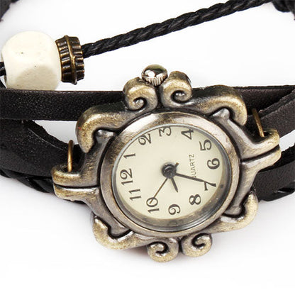 New! Boho Retro Angel Wing Leather Watch – Black