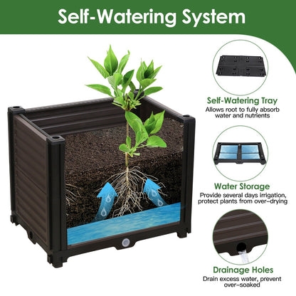 62.99IN Raised Garden Bed Planter Box with Trellis Wheels Self-Watering Vertical Raised Planter Box Crater for Climbing Plants Vegetable Vine Flowers