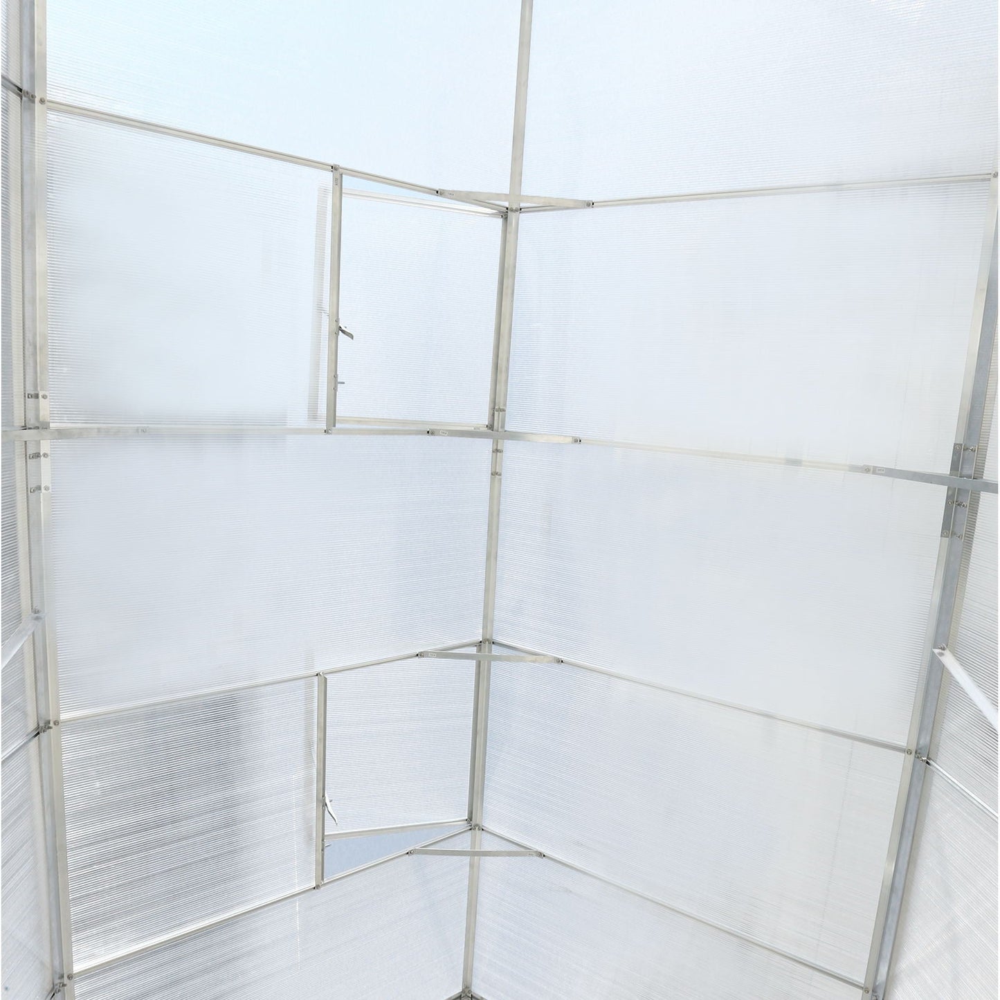 Polycarbonate house, Heavy Duty Outdoor Aluminum Walk-In House Kit With Rain Gutter, Vent And Door For Backyard Garden