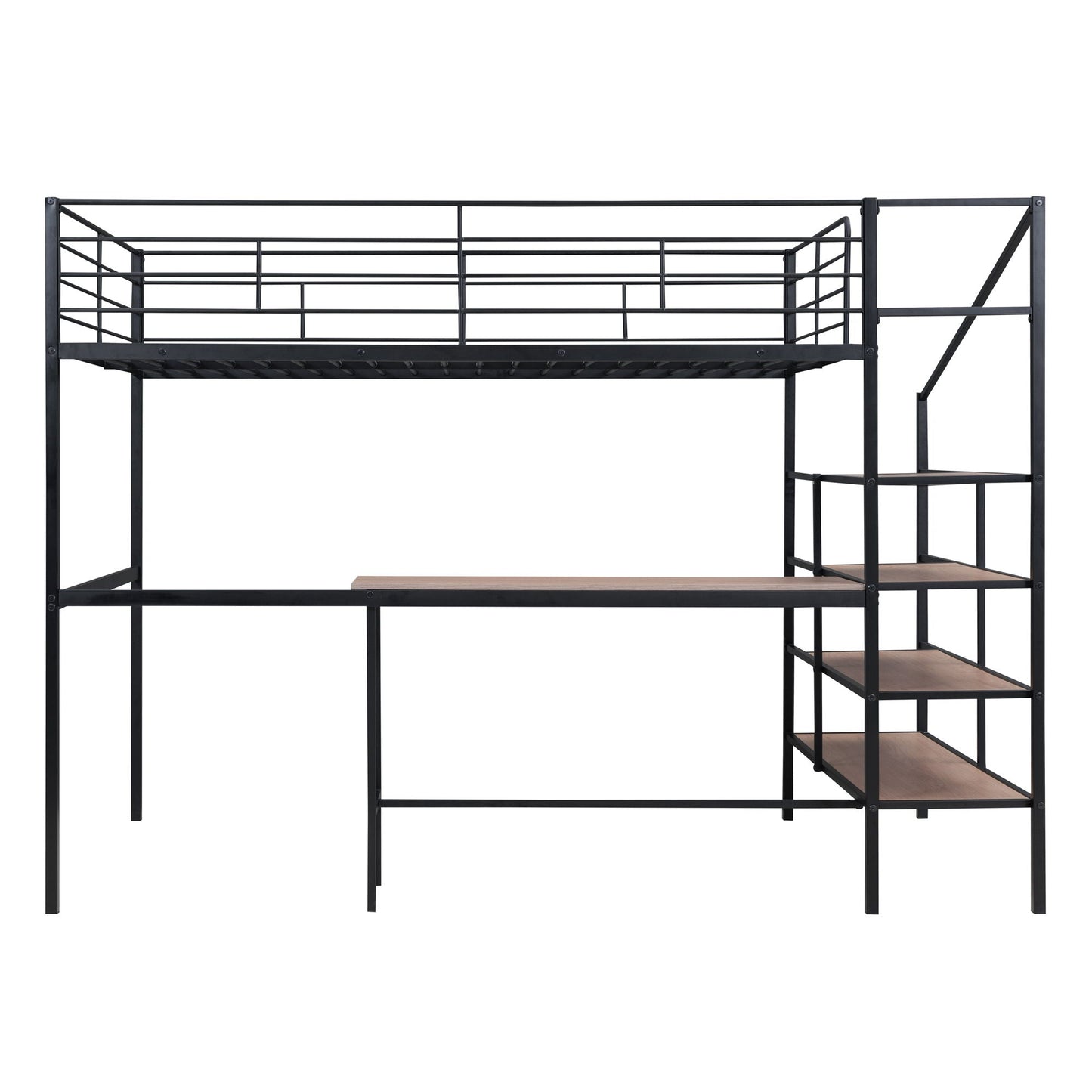 Loft Bed With Desk And Lateral Storage Ladder