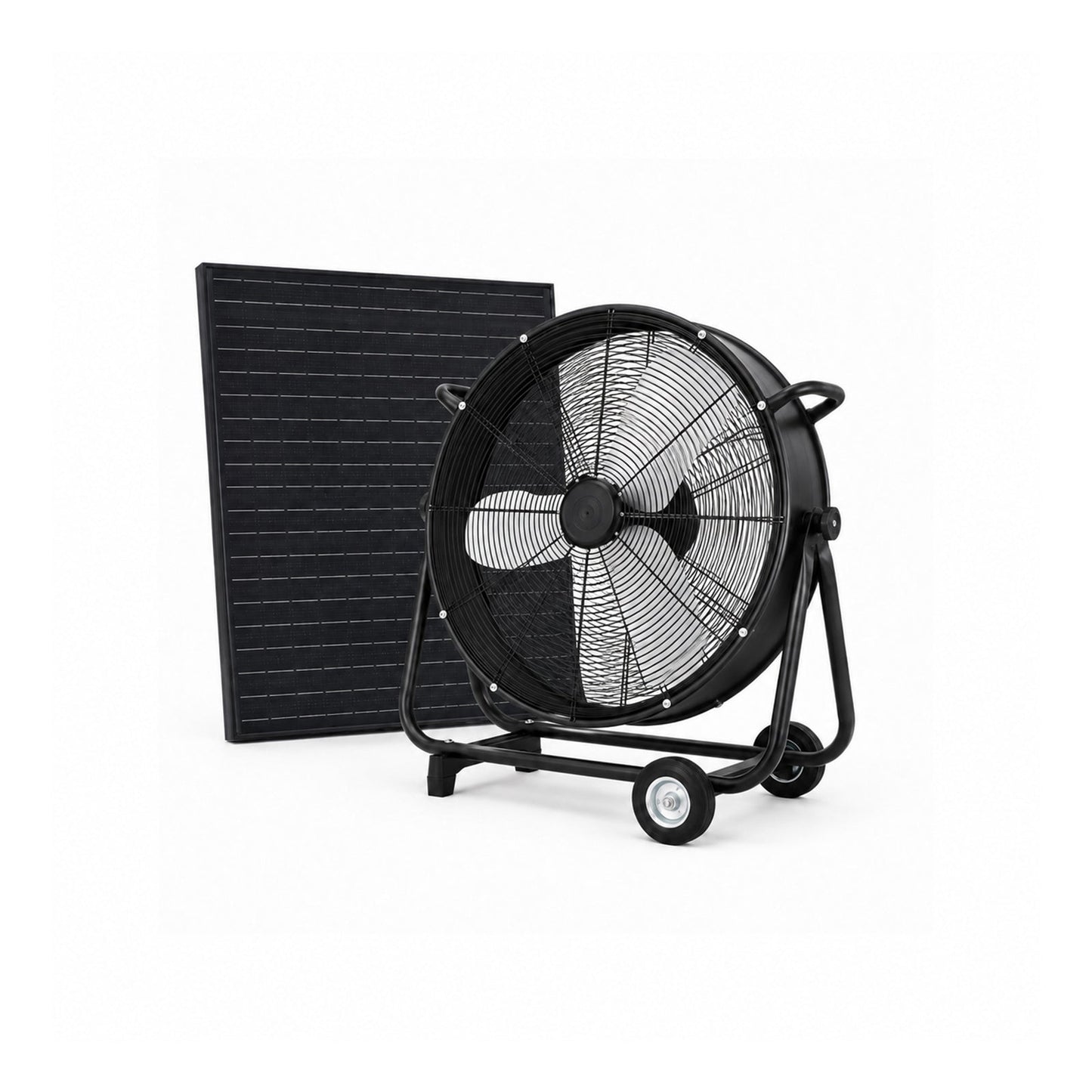 24 Inch Solar Floor-Standing Fan With Adjustable Solar Panel