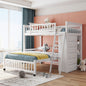 Bunk Bed With 6 Drawers And Flexible Shelves, Bottom Bed With Wheels