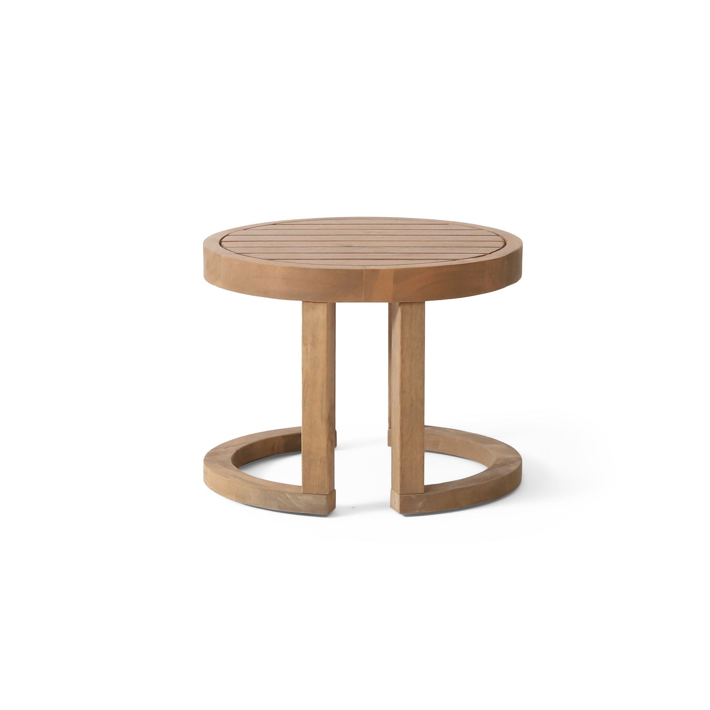 Outdoor Acacia Wood Side Table, Solid Side Table For Patio, Pool, Porch - Brown Wash