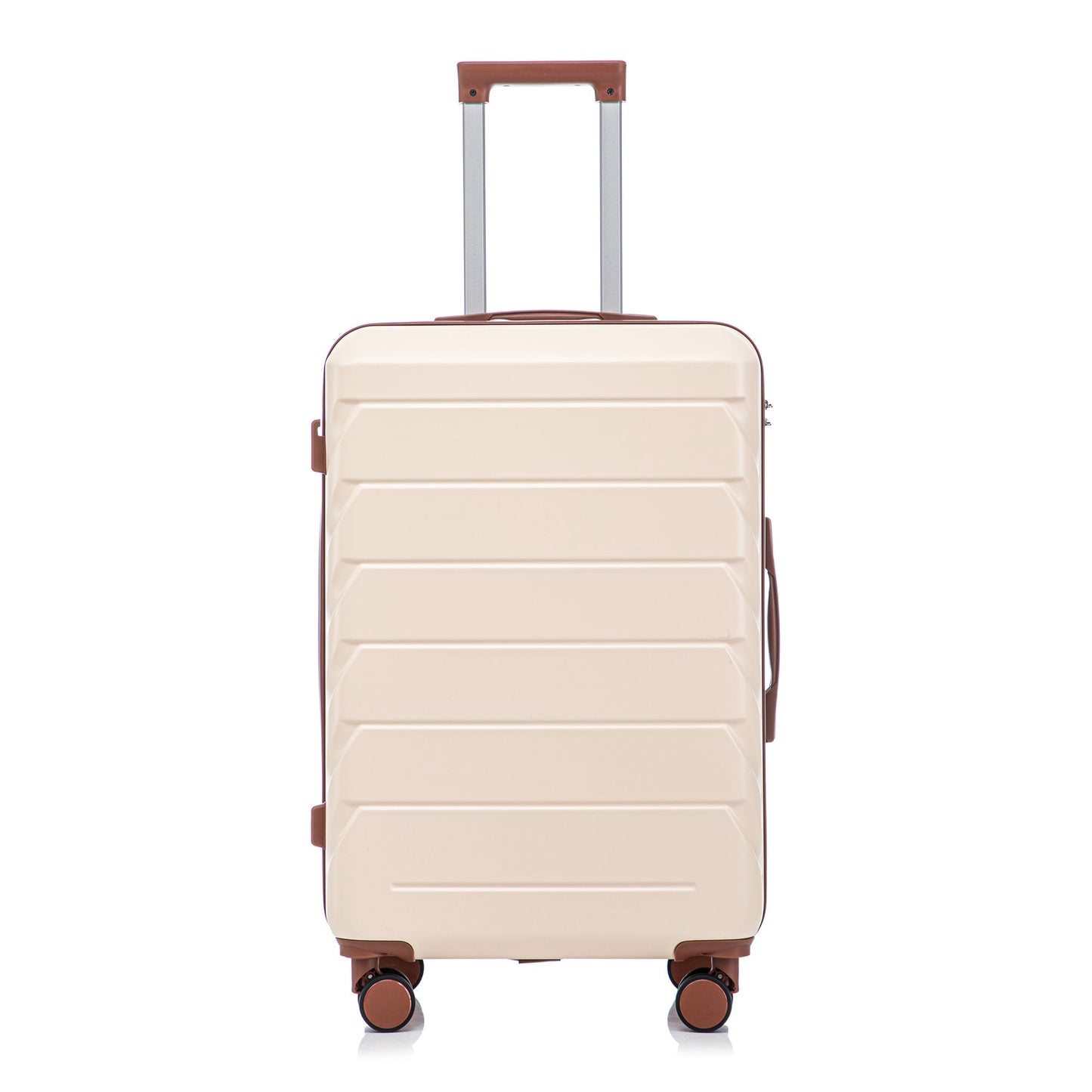 3-Piece ABS Spinner Wheel Luggage Set 20"/24"/28" Beige