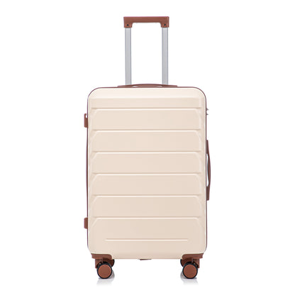 3-Piece ABS Spinner Wheel Luggage Set 20"/24"/28" Beige
