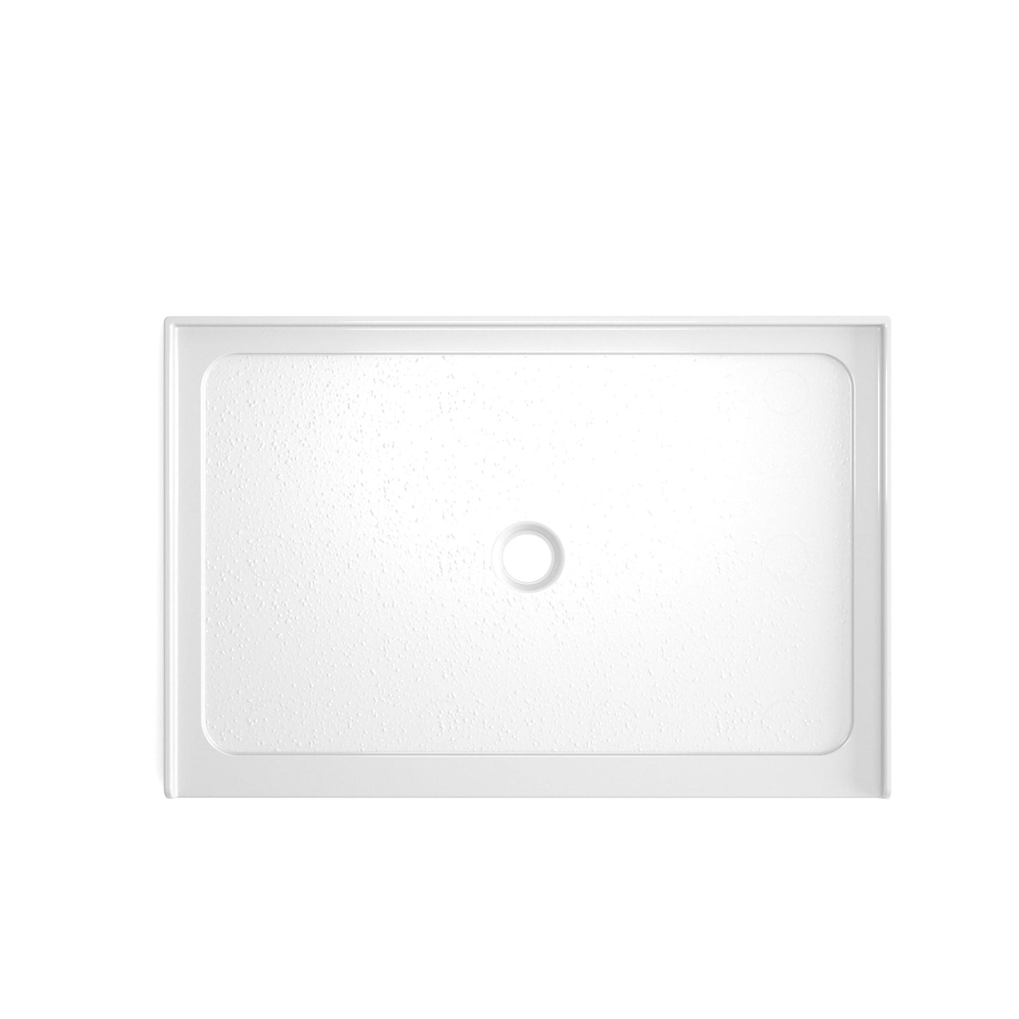 Shower Base, Center Drain With Durable Construction - Gloss White