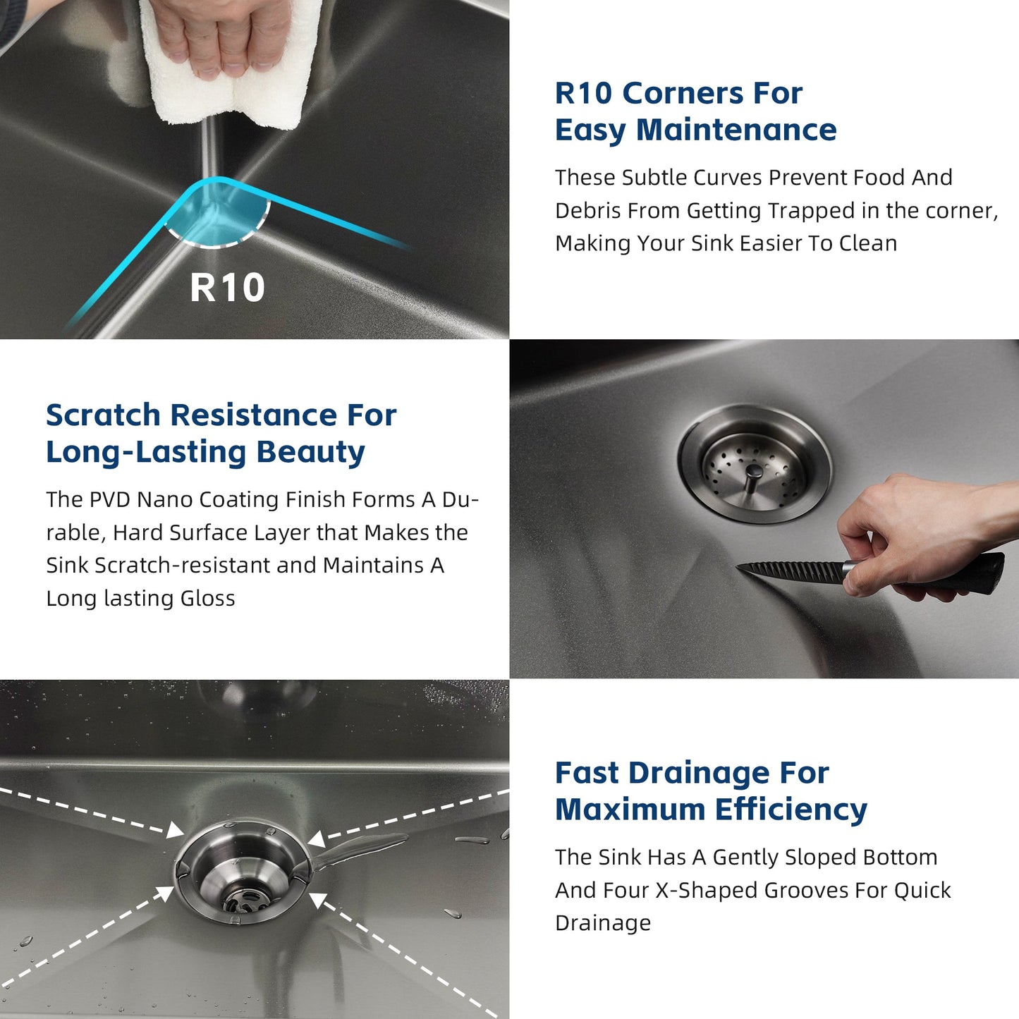 33 Gunmetal Undermount Kitchen Sink
