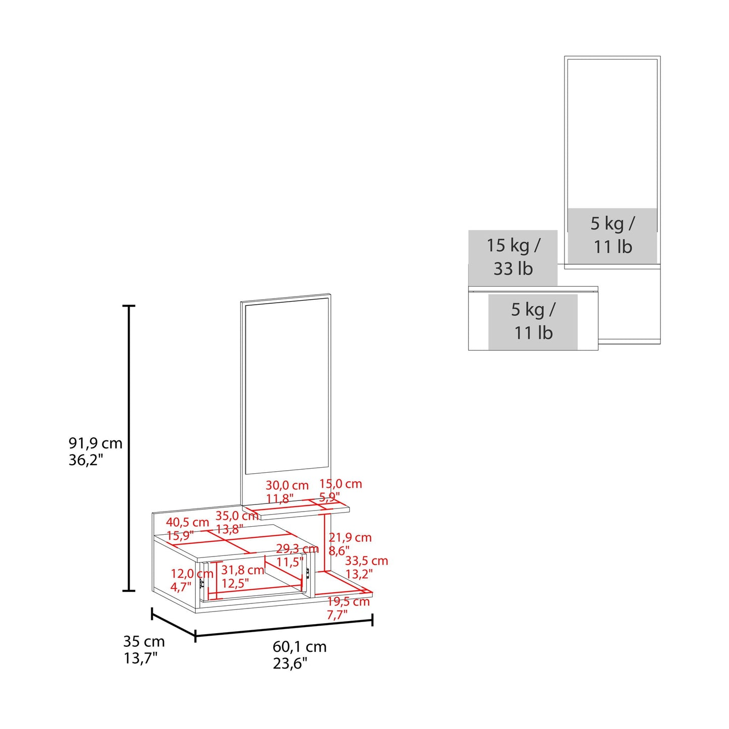 Lowell Floating Hallway Cabinet