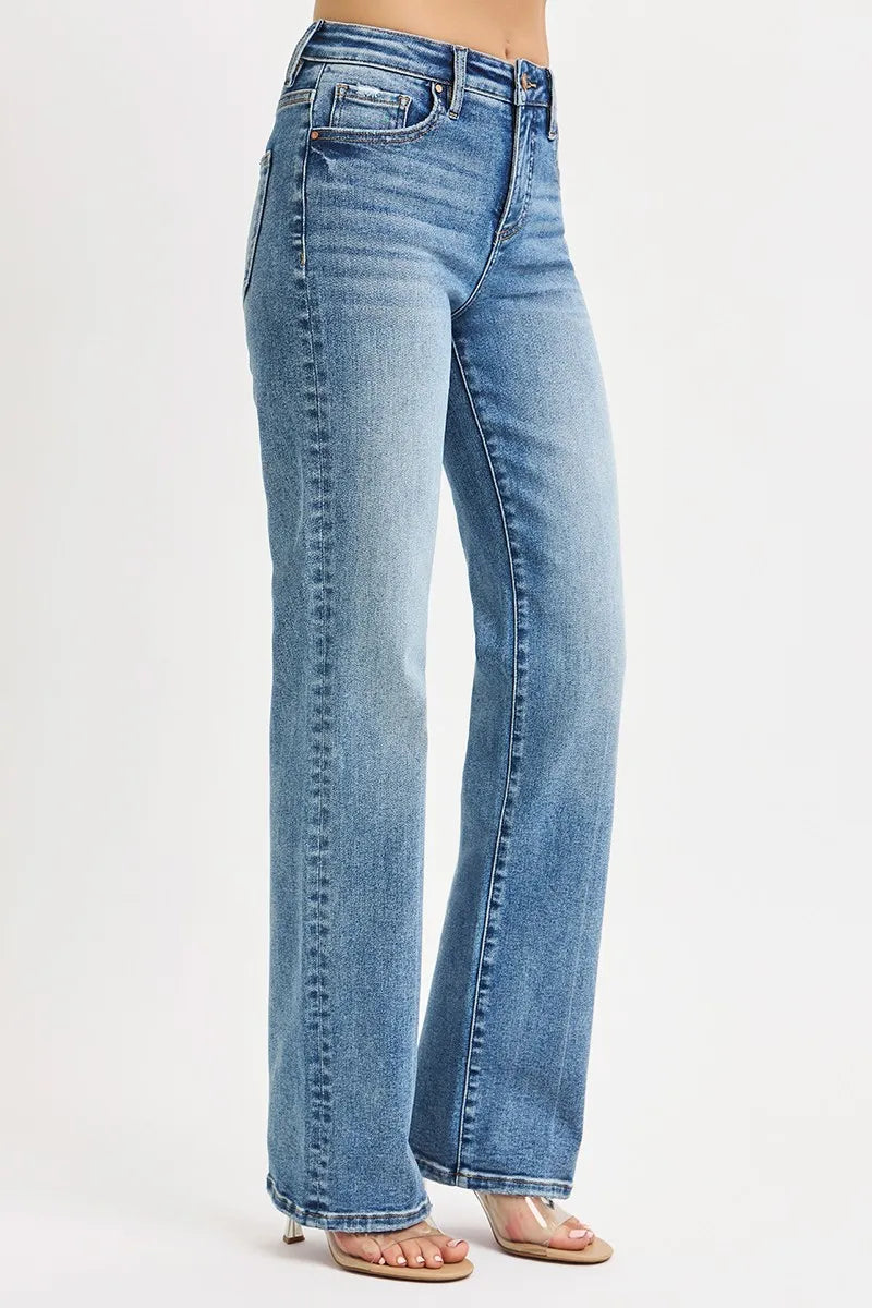 RISEN Full Size Tummy Control High Rise Straight Jeans Plus Size