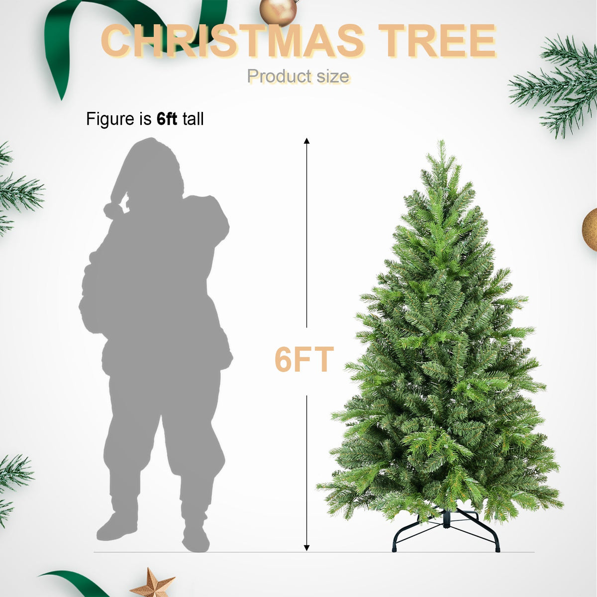 8FT Christmas Tree with 1847 PE+PVC Tips