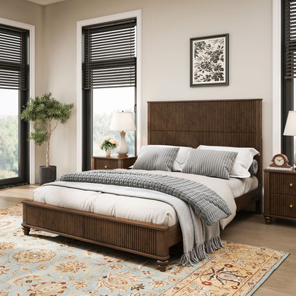 Platform Bed Frame With Tall Headboard