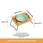Pet Wooden Rack Multi-functional Ceramic Cat Bowl Anti-tumble Water Feeding Oblique Mouth Easy To Clean