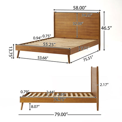 Okioki Mid-Century Wood Bed