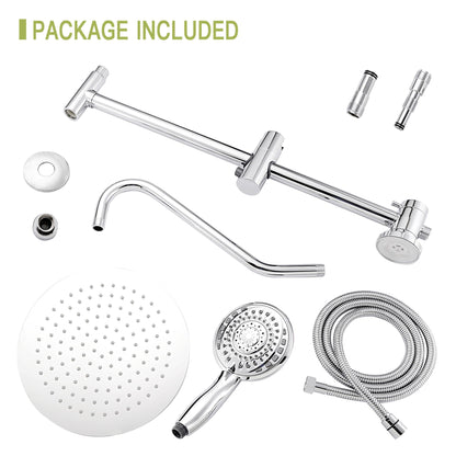 Shower System With 5 Function Rain Hand Shower And Slide Bar Combo