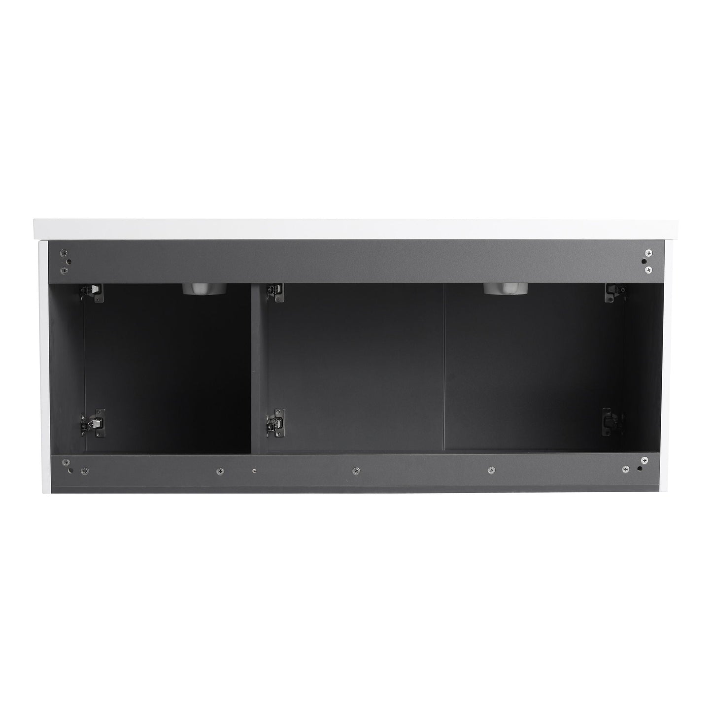 Contemporary Wall Mounted Bathroom Vanity With Resin Double Sink