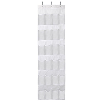 Over the Door Shoes Rack 24-Pocket Crystal Clear Organizer 6-Layer Hanging Storage Shelf for Shoes Slippers Small Toys Closet Cabinet