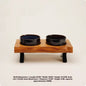 Anti-tumble Wooden Frame Ceramic Pet Bowl