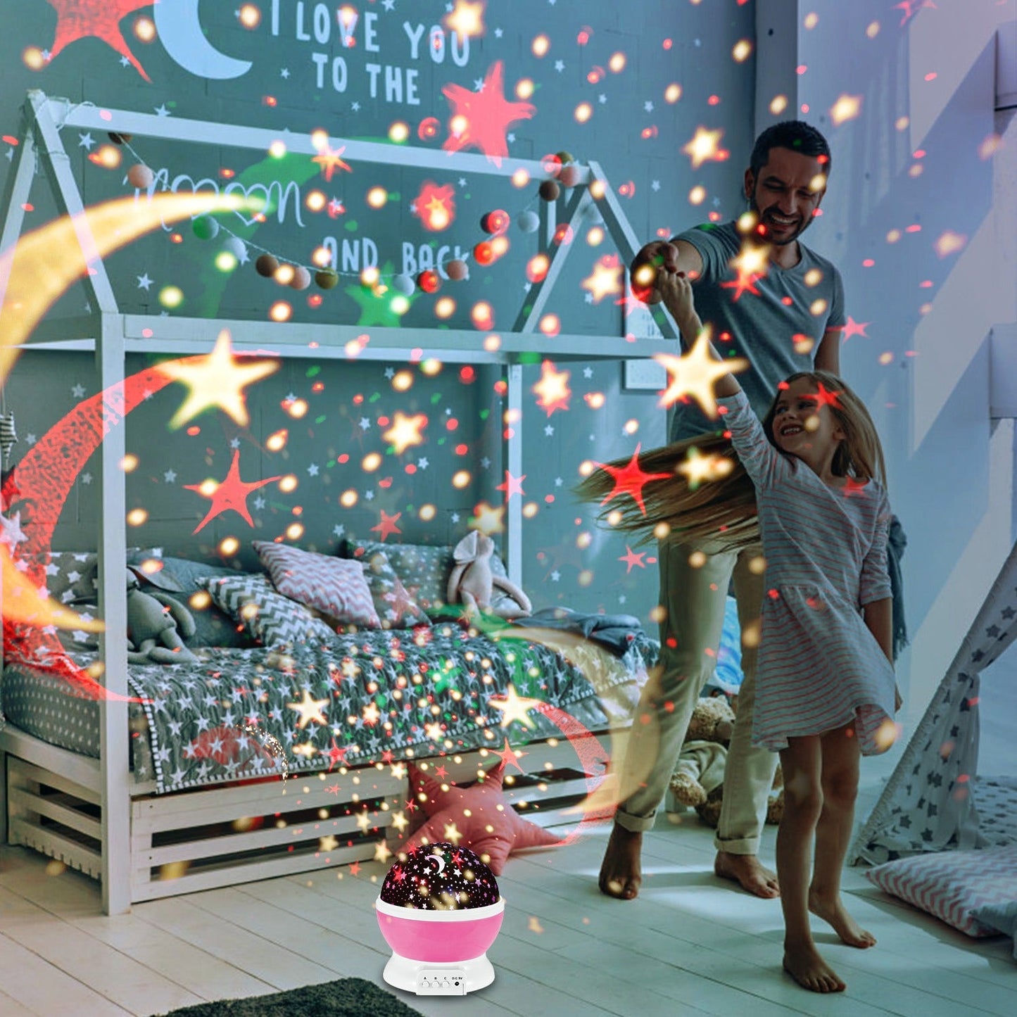 LED Star Sky Projector Night Light Kids Rotating Starry Night Lamp USB Sleep Light Xmas Gift