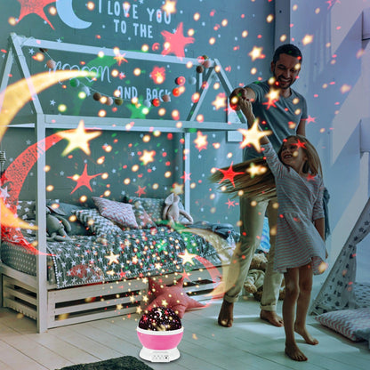 LED Star Sky Projector Night Light Kids Rotating Starry Night Lamp USB Sleep Light Xmas Gift