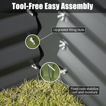 8×4×1.5 ft Galvanized Raised Garden Bed