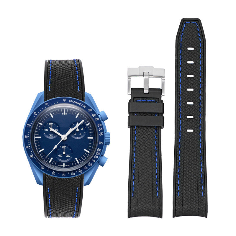 Curved-end Strap 20mm Silicone Watch Band For Men