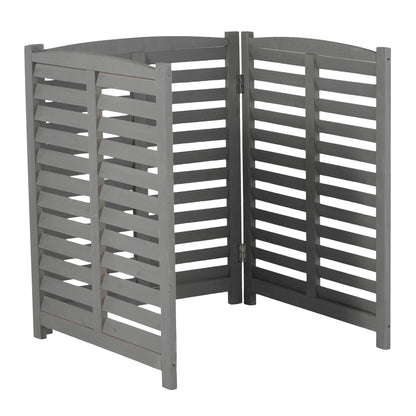 3 Panel Outdoor Wooden Air Conditioner Fence