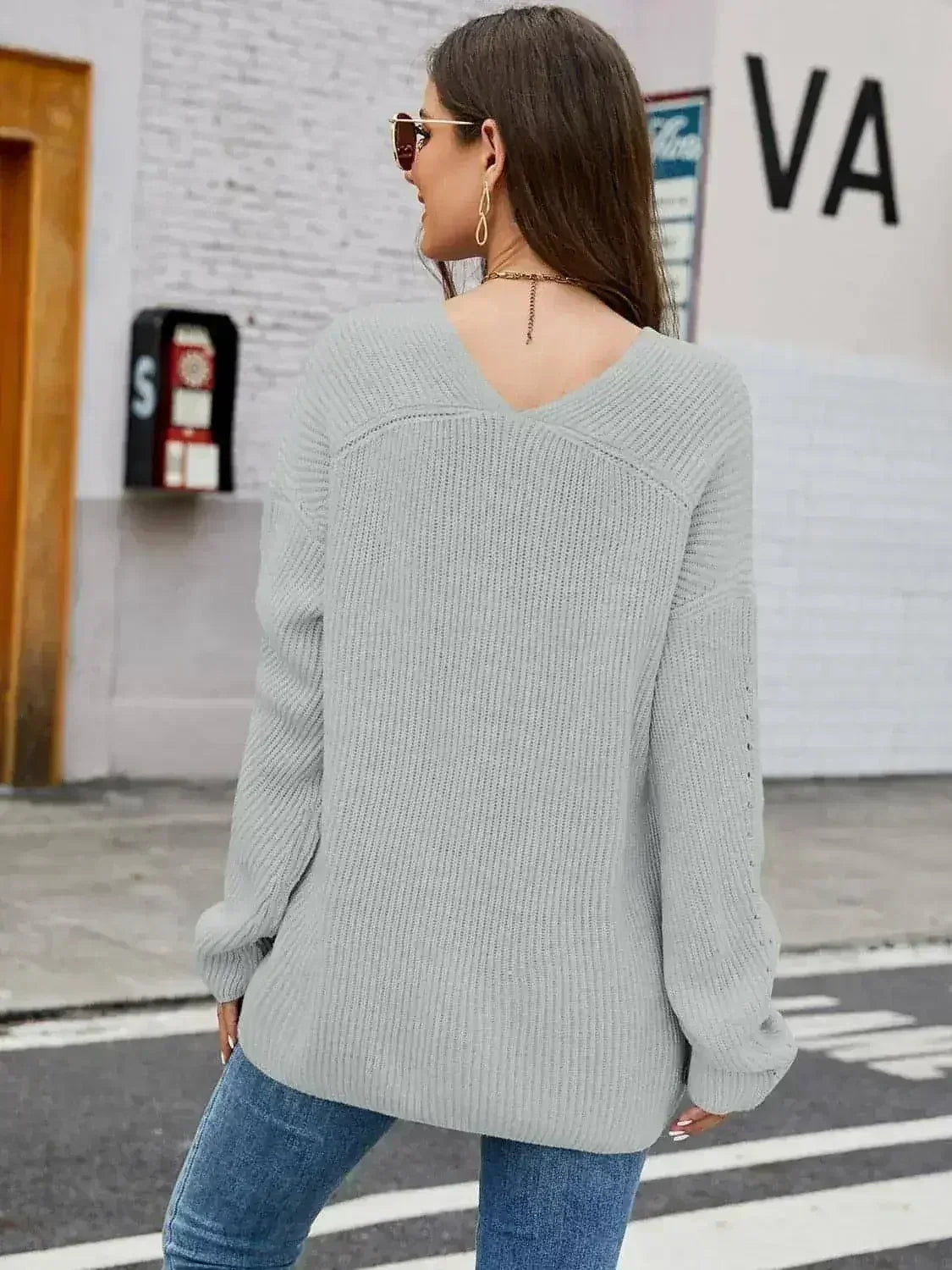 V-Neck Rib-Knit Top - Comfort Women's Shirt | Femstylo