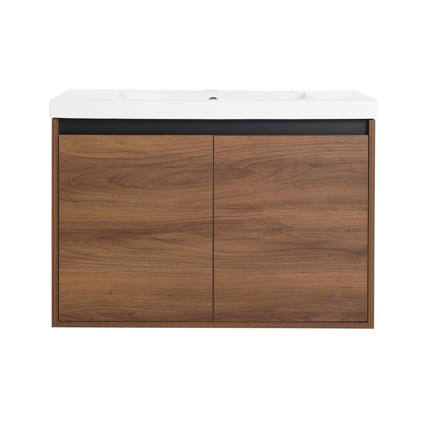 Bathroom Vanity Set With Resin Countertop Sink And 2 Doors, Engineered Wood