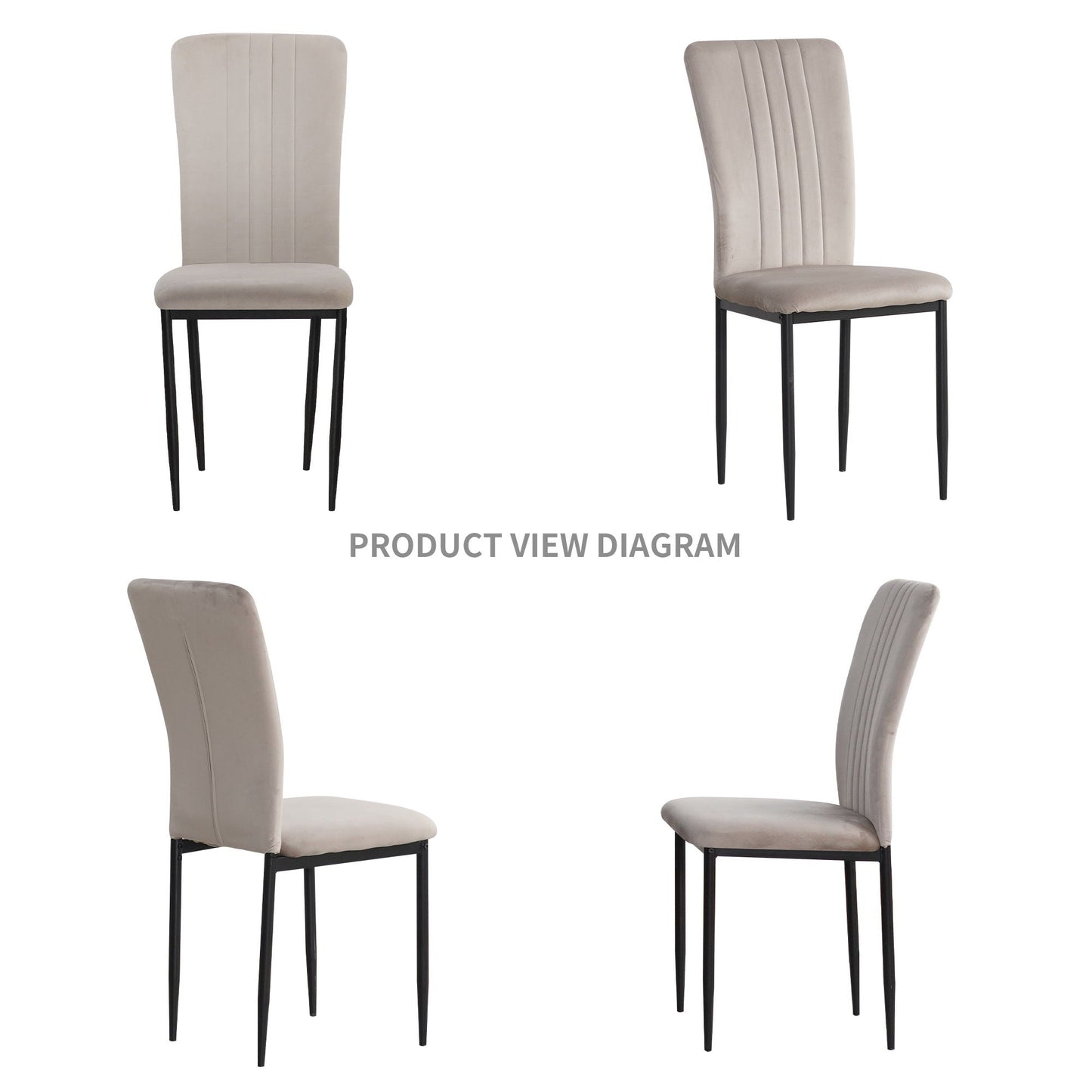 Velvet Dining Chairs For Dining Room (Set of 4)
