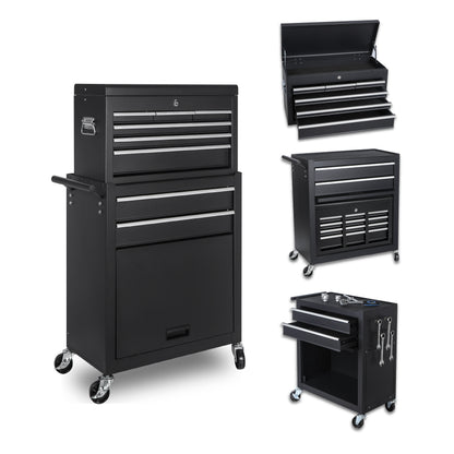8-Drawer Rolling Tool Storage Cabinet with Detachable Top