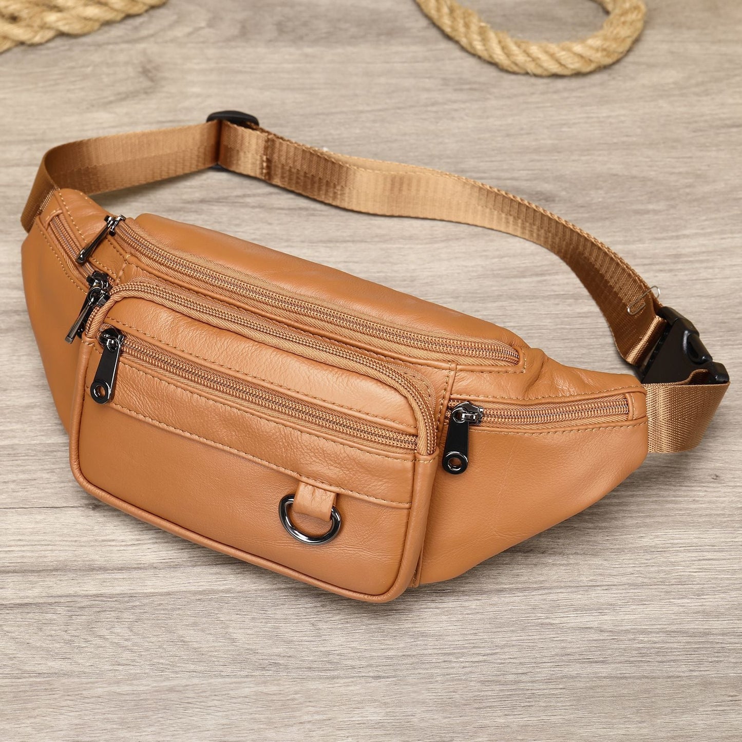 High-end Full-grain Leather Chest Bag