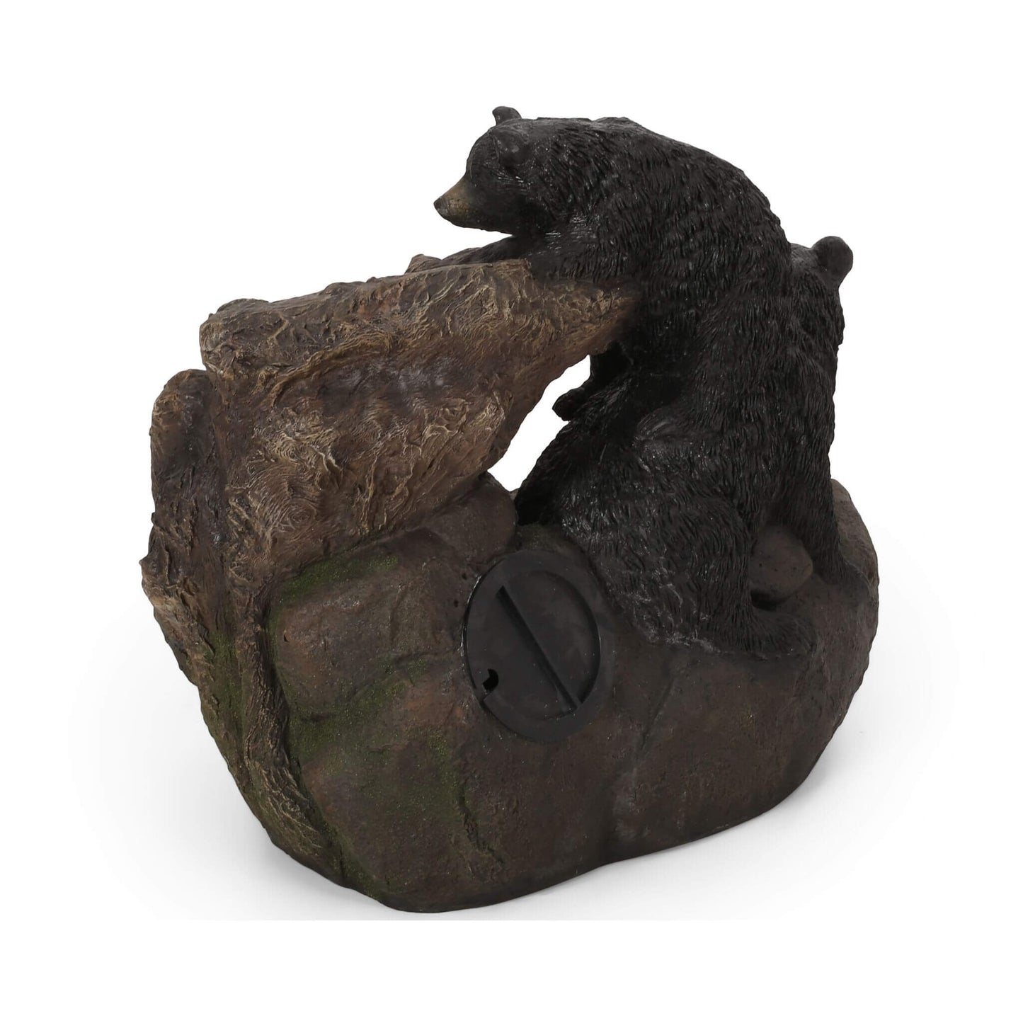 [CLEARANCE] Alora 22-Inch Weather-Resistant Outdoor Bears On A Log Floor Fountain With LED Lights (SAK77651)