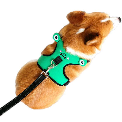 Dog''s chest and back with traction rope, dog''s back with lovely vest type walking dog explosion-proof small dog collar
