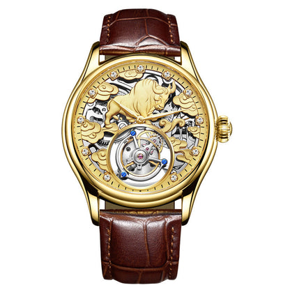 Double-sided Gemstone Glass Mechanical Watch