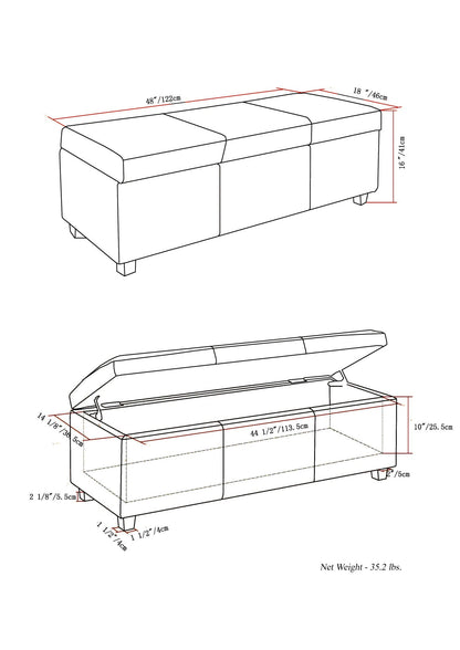 Avalon - Contemporary Storage Ottoman Bench
