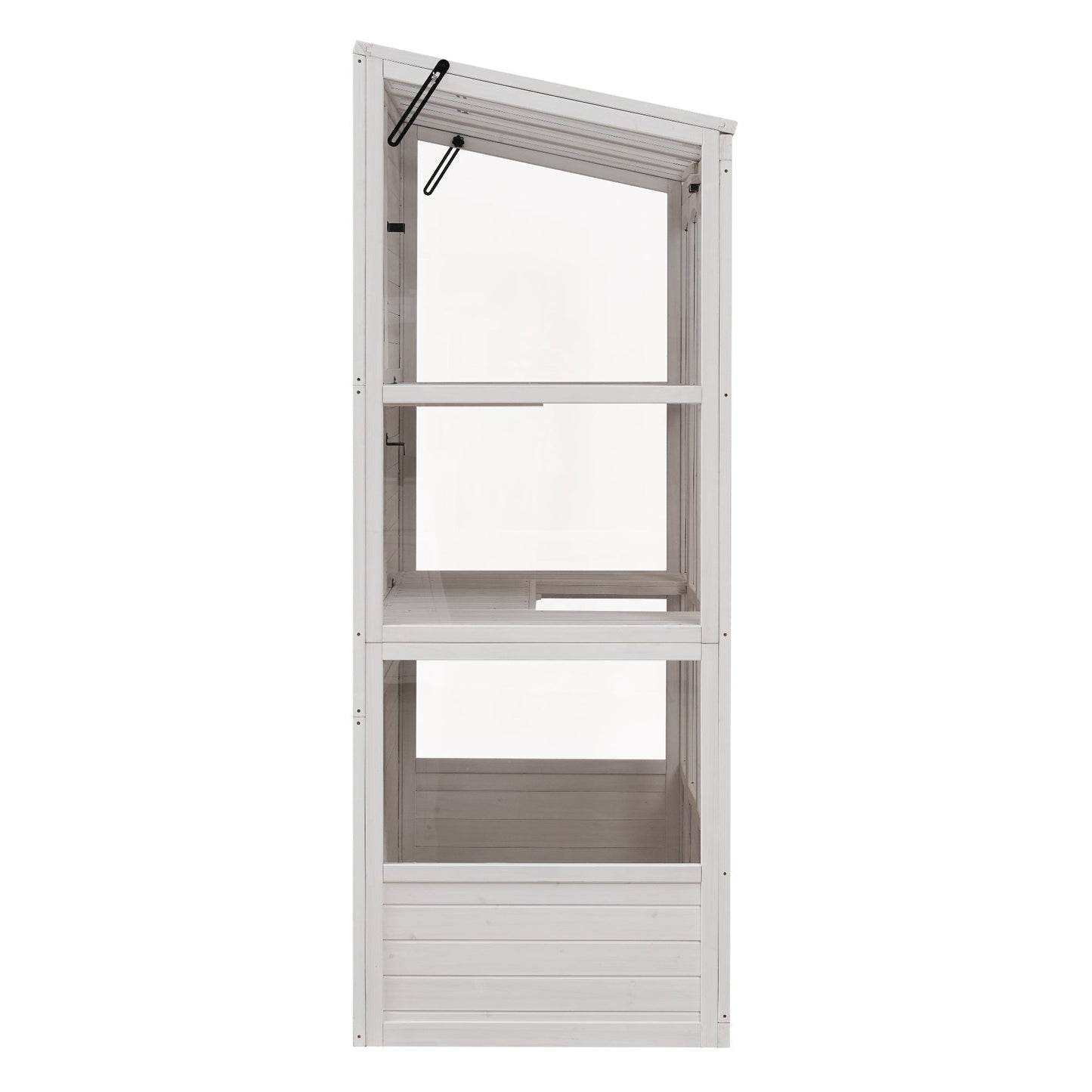 TOPMAX 78-Inch Wooden Greenhouse with Skylights and Folding Shelves
