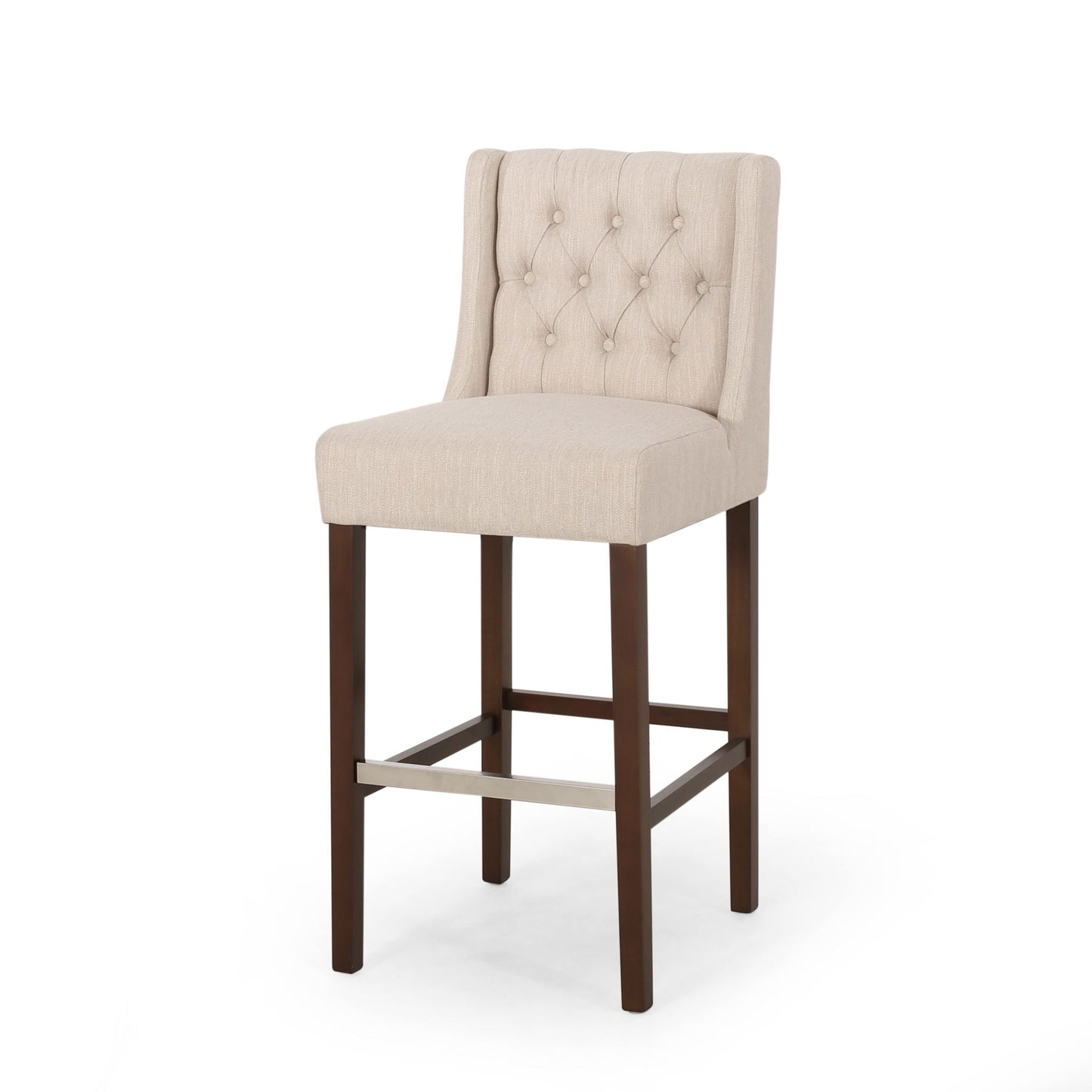 Solstara Upholstered Dining Barstool with Button Tufted and Wing Back