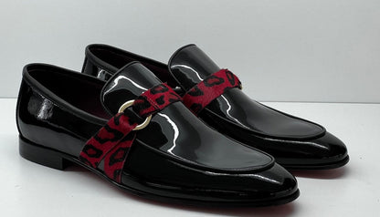 C Collection Patent Leather Loafer - Black/Red
