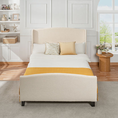 Platform Bed Frame With Tall Headboard And High Footboard