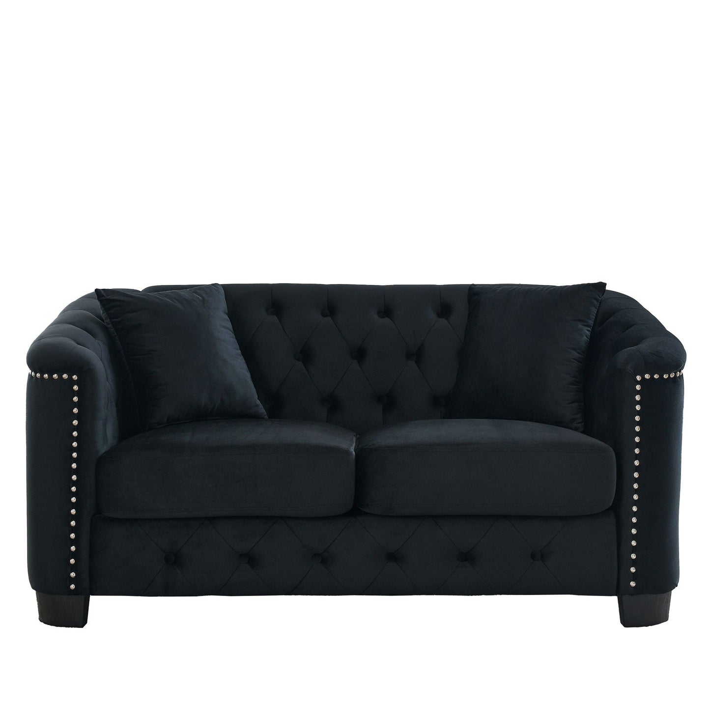 Modern Chesterfield Sofa With Tufted Backrest For Living Room