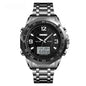 Dual-display Multi-function Business Steel-band Digital Watch