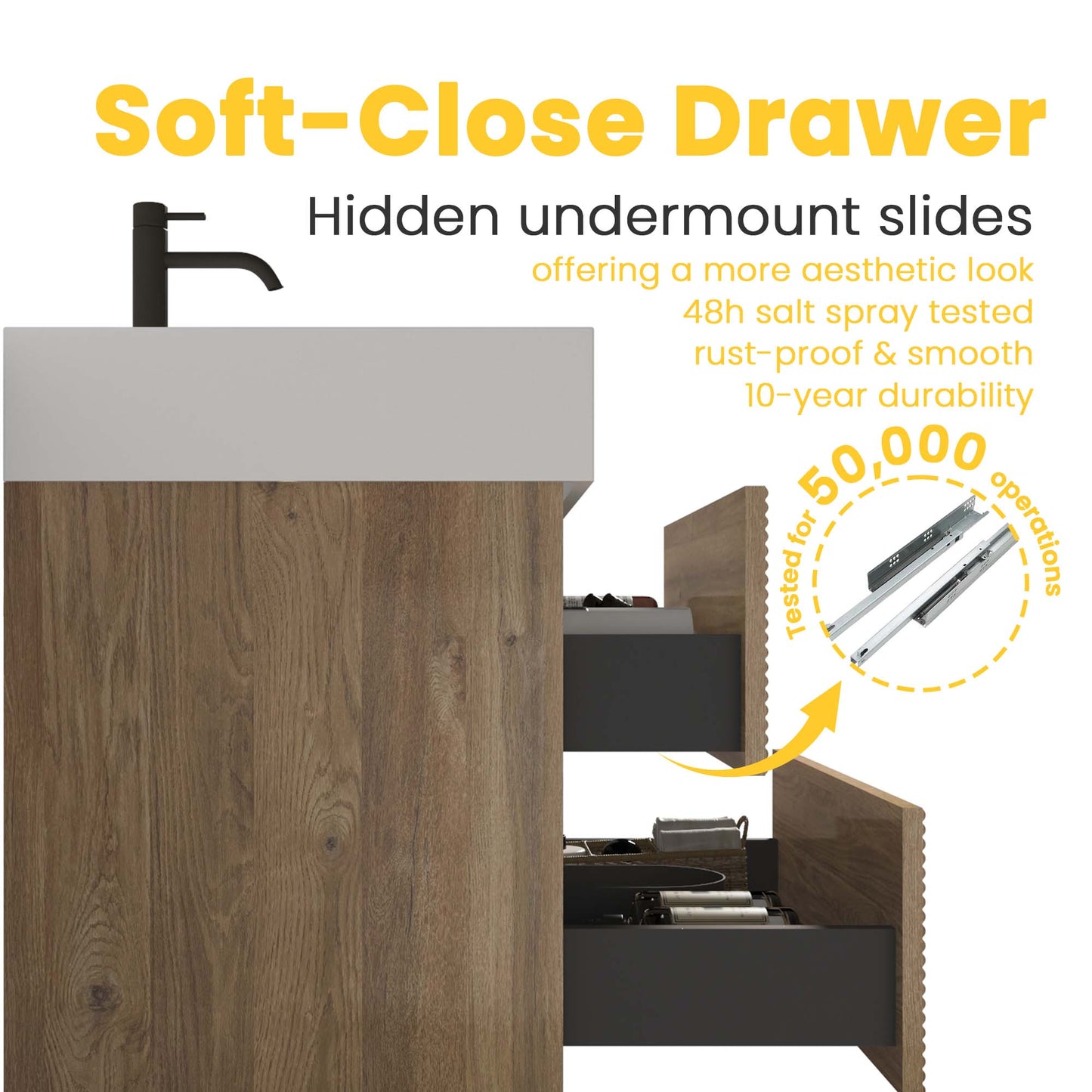 Grace 30 Rough Oak Wall-Mounted Bathroom Vanity