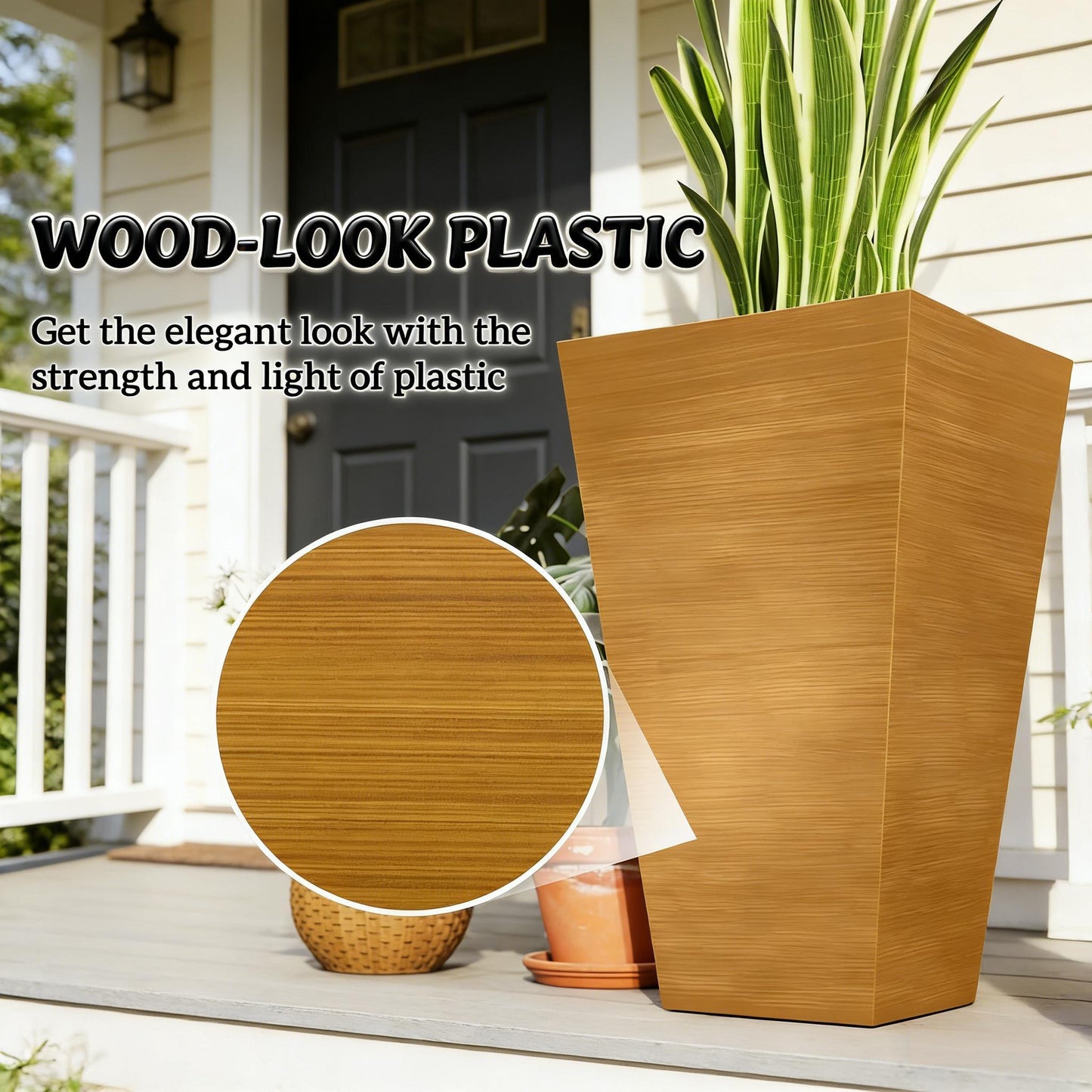 Classic Set of 3 Tall Outdoor Planters