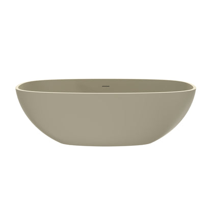 66.9 Inch Freestanding Solid Surface Soaking Bathtub