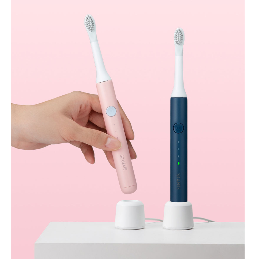 SO WHITE Pinjing EX3 Pink | Rechargeable Sonic Electric Toothbrush – Ultra-Light with 3 Cleaning Modes