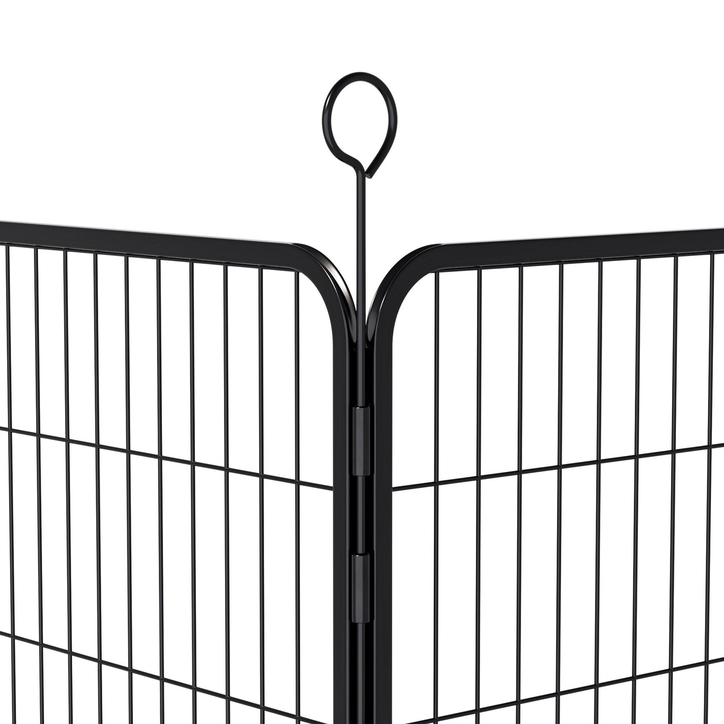 Dog Playpen, 16 Panels Pet Exercise Pen Indoor / Outdoor Fence With Anti Skid Base - Black