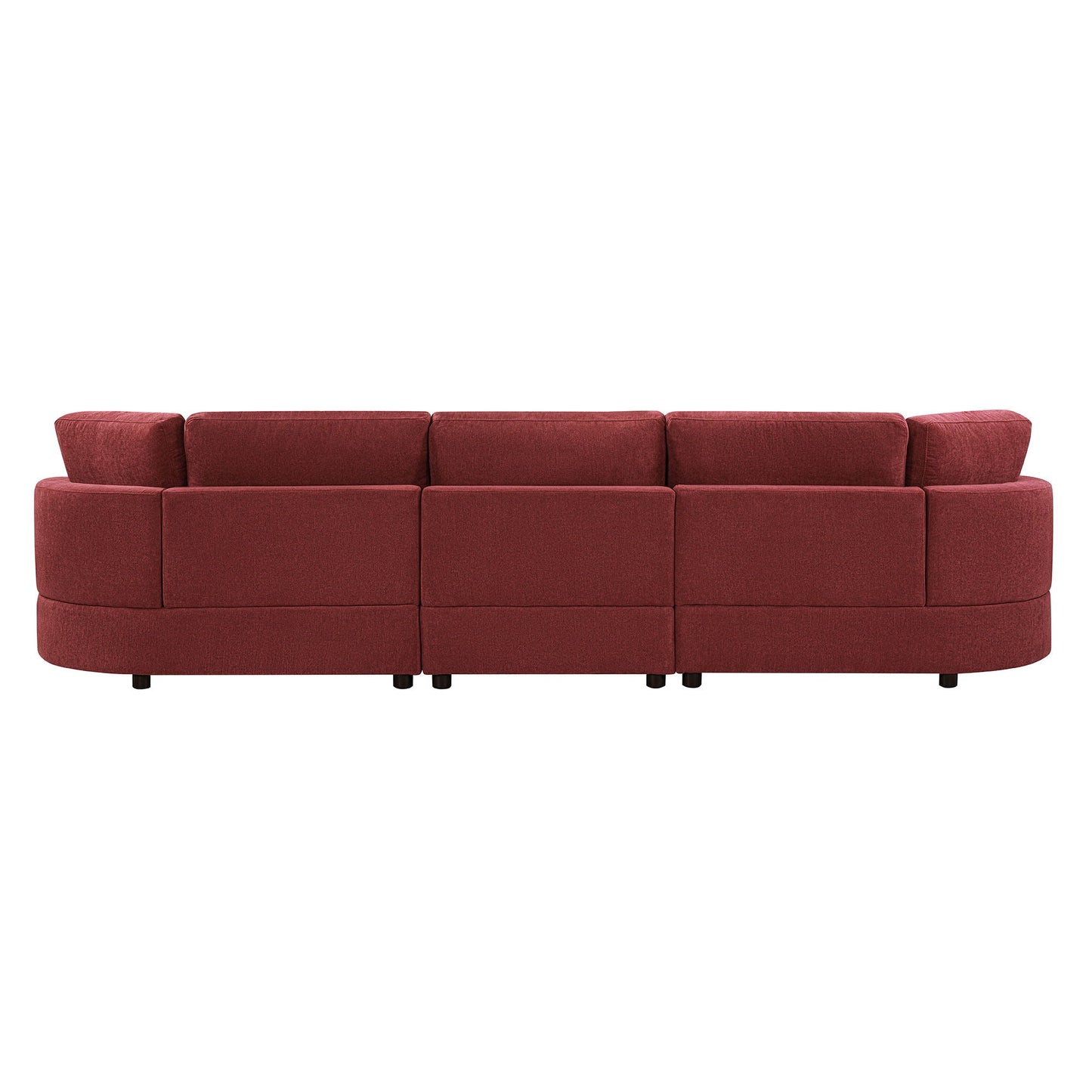 Modern 3 Seater Upholstered Sofa With Curved Design